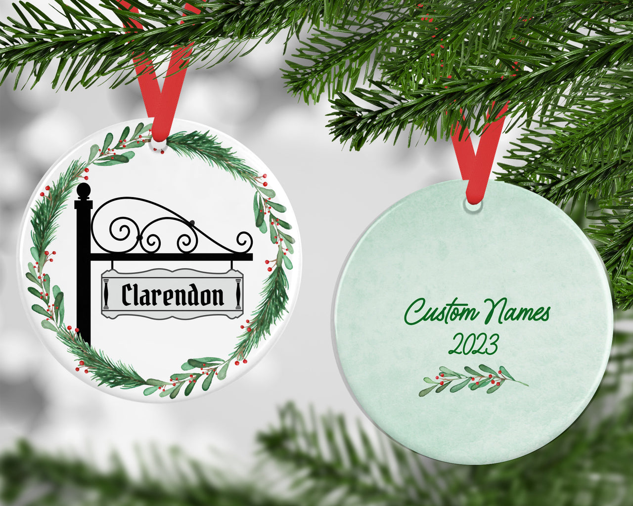 Personalized Ornament - Street Sign and Names