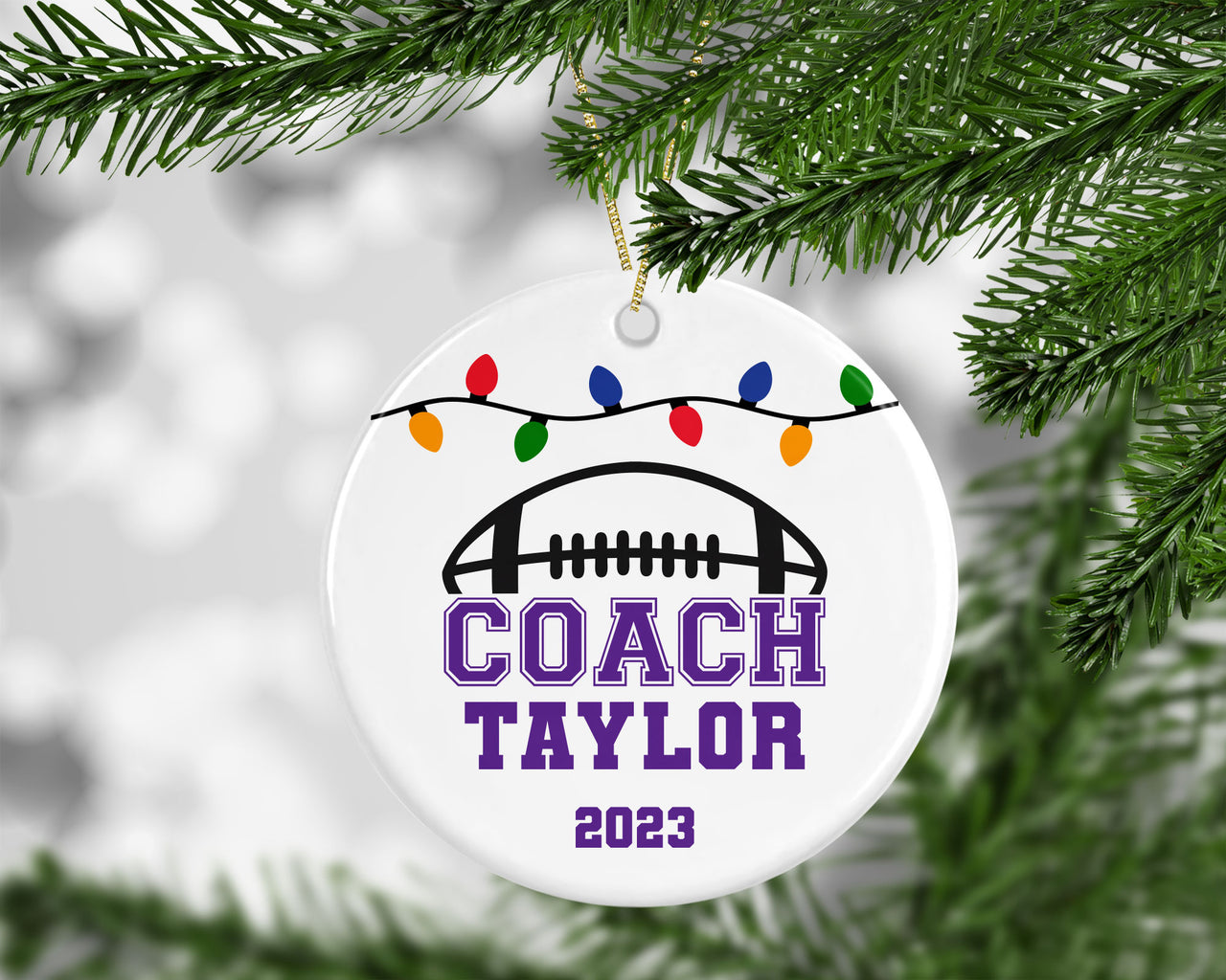 Personalized Football Coach Ornament