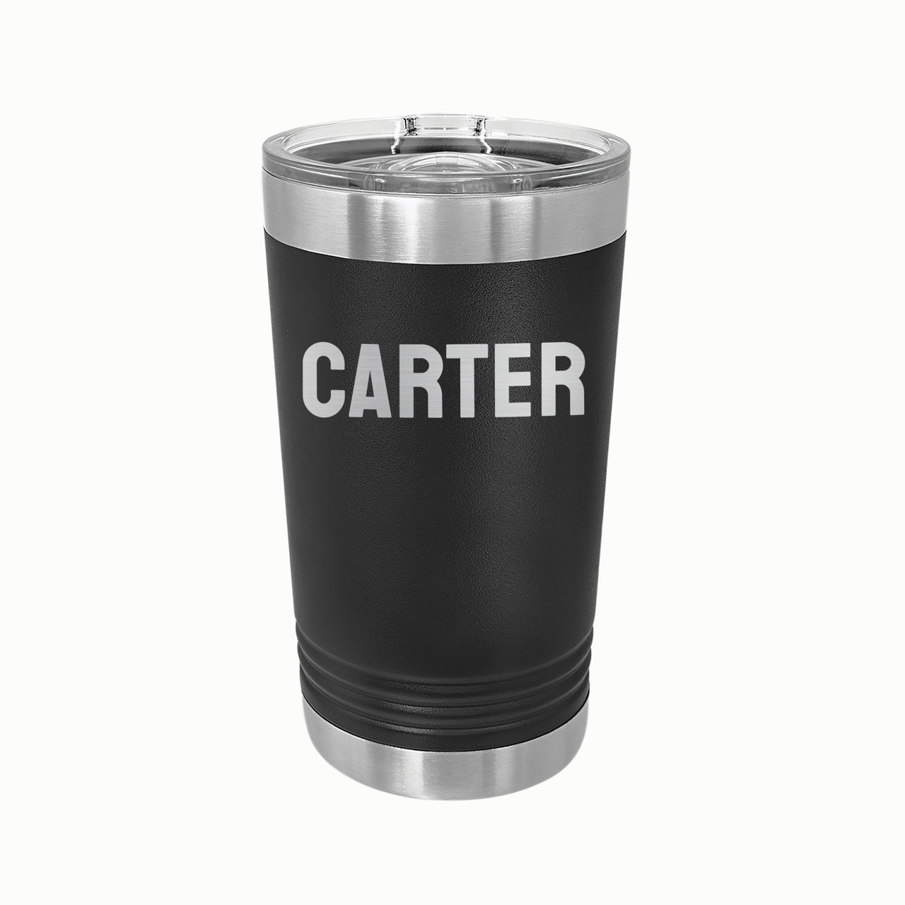 Personalized Beer Pint Steel Tumbler - Name - Mod Peach