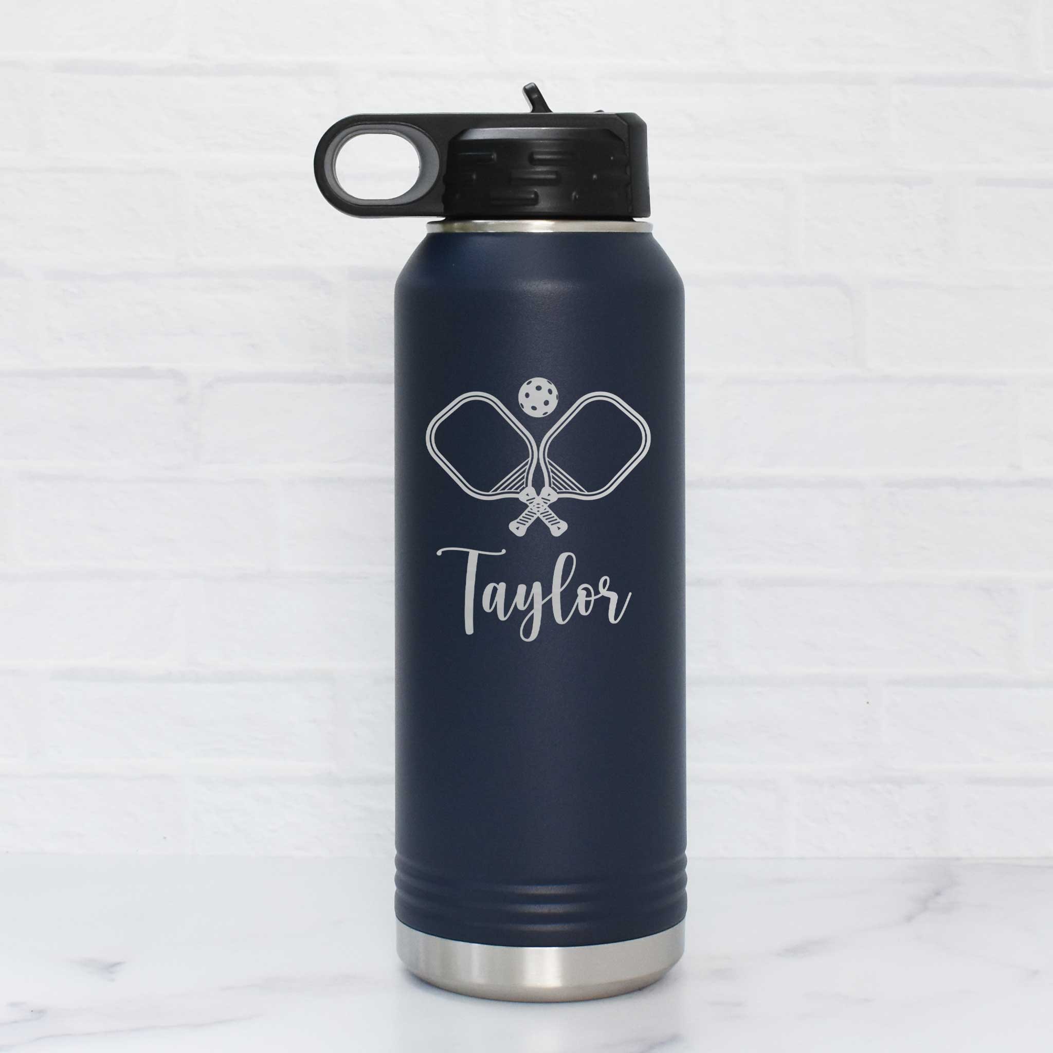 Preppy Pickleball Personalized Water Bottle