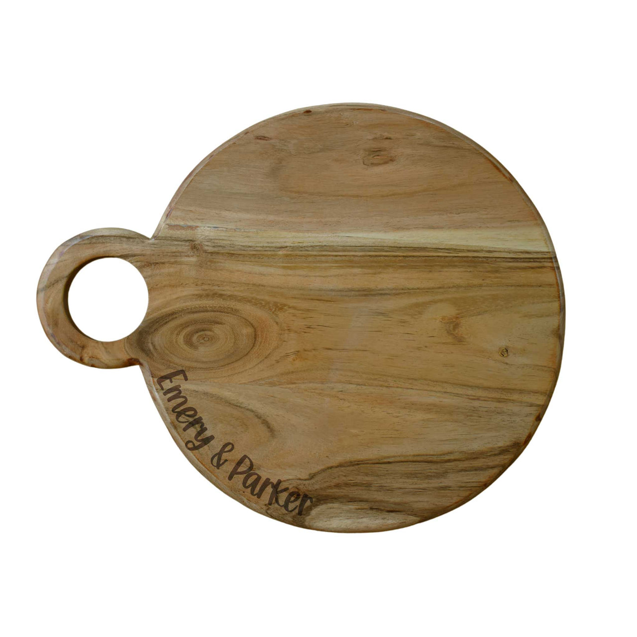Personalized Round Charcuterie Serving Board - 12" - Mod Peach