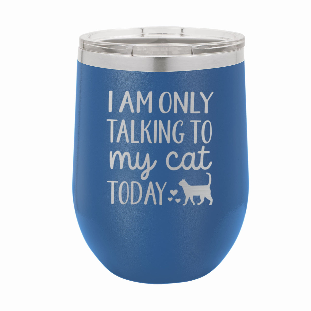 Wine Tumbler - Only Talking To My Cat Today - Mod Peach