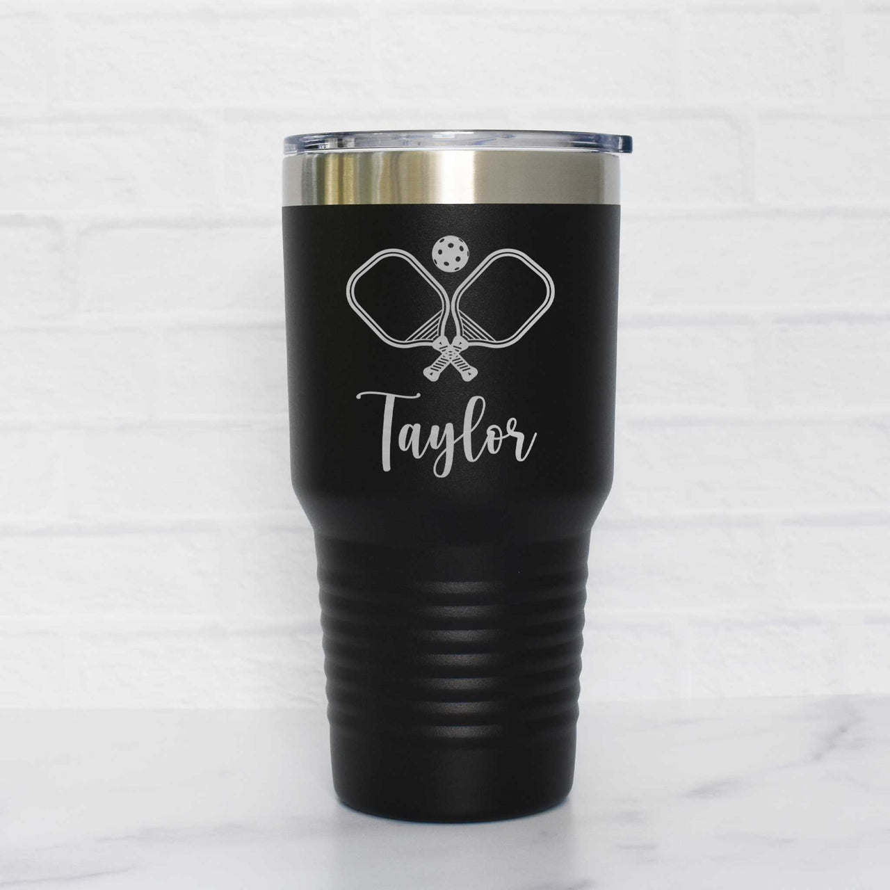 Personalized Pickleball Water Bottle or Tumbler, Pickleball Gift, Laser Engraved Steel Tumbler
