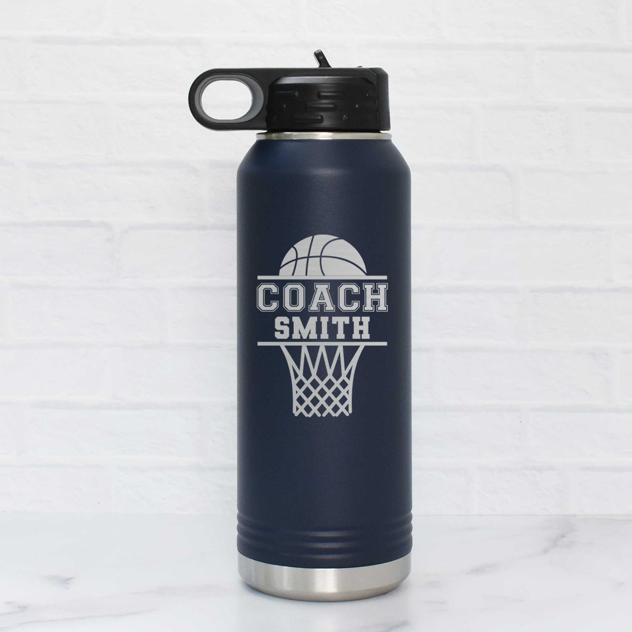 Personalized Coach Water Bottle - Basketball