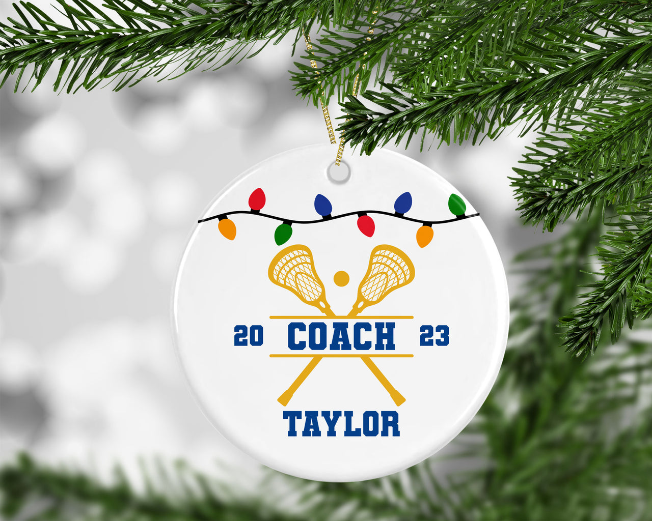 Personalized Lacrosse Coach Ornament
