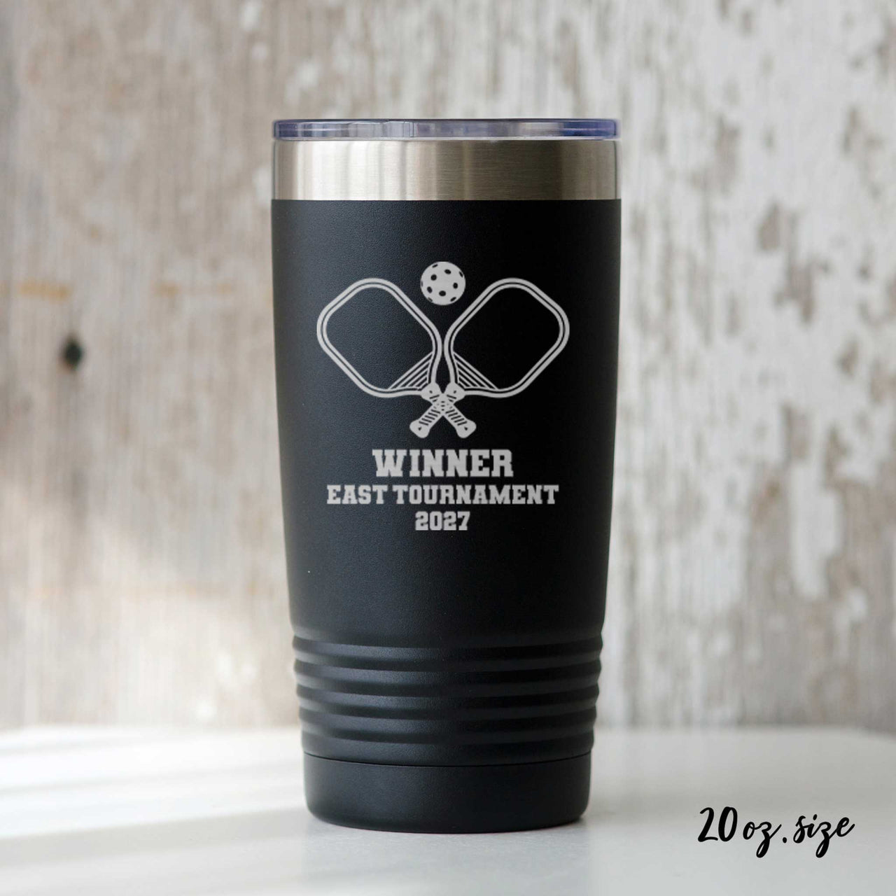 Pickleball Prize, Pickleball Tournaments, Engraved Insulated Steel Tumbler or Water Bottle