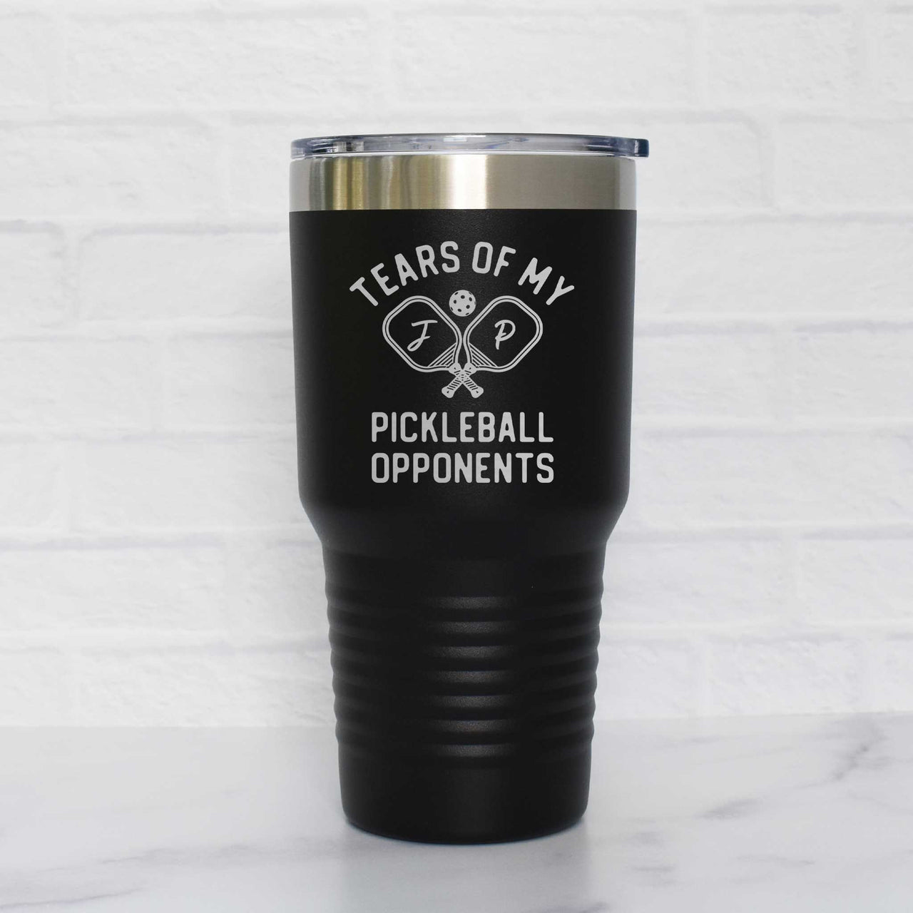 Personalized Pickleball Steel Tumbler - Tears of My Pickleball Opponents, Funny Pickleball Gift