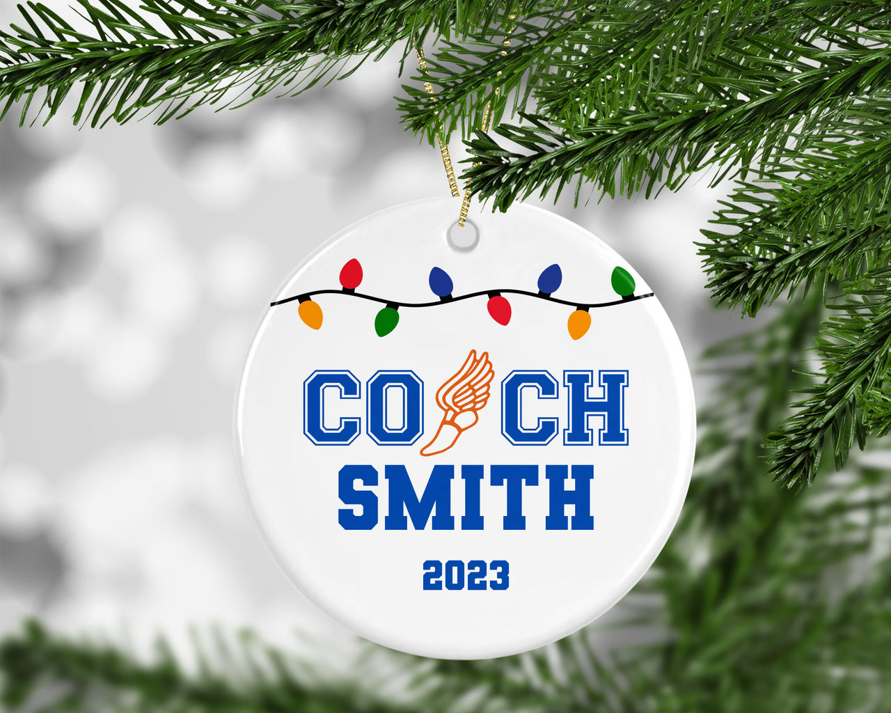 Personalized Track and Field Coach Ornament