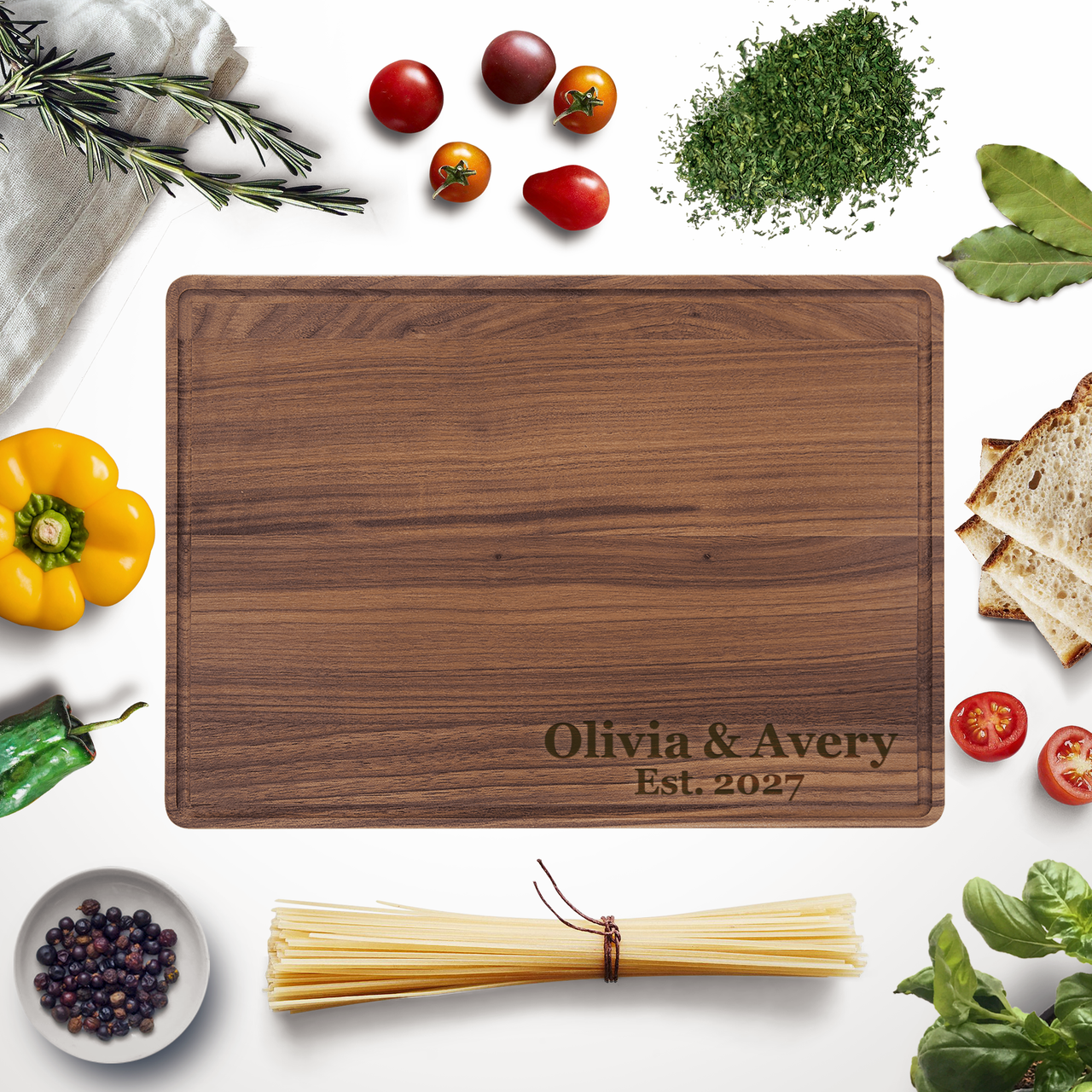 Personalized Walnut Cutting or Serving Board, Wedding Gift, Housewarming Gift