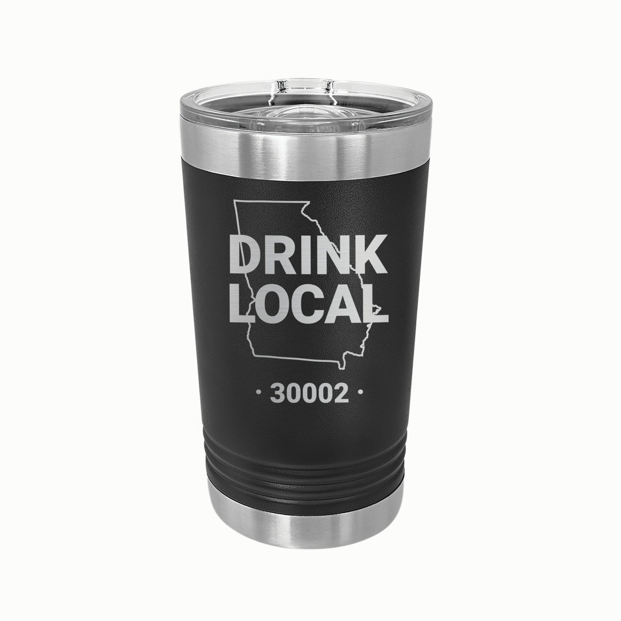Beer Pint Steel Tumbler - Drink Local Georgia - Mod Peach