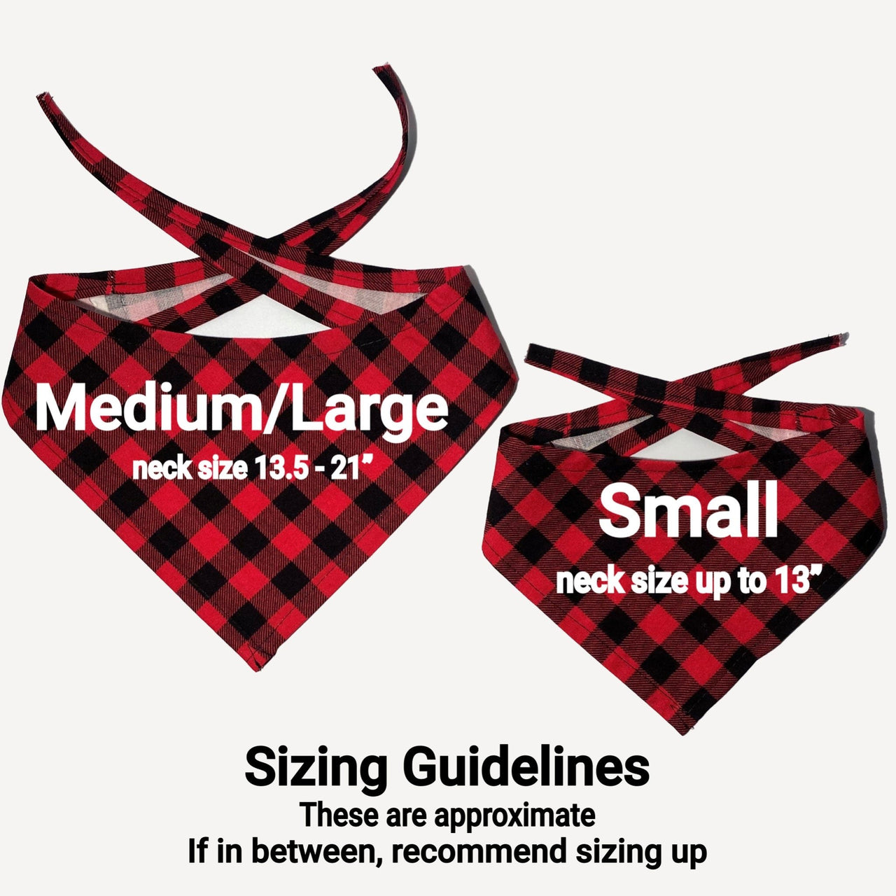 Buffalo Plaid Dog Bandana - Dear Santa, I've Been Good - Mod Peach