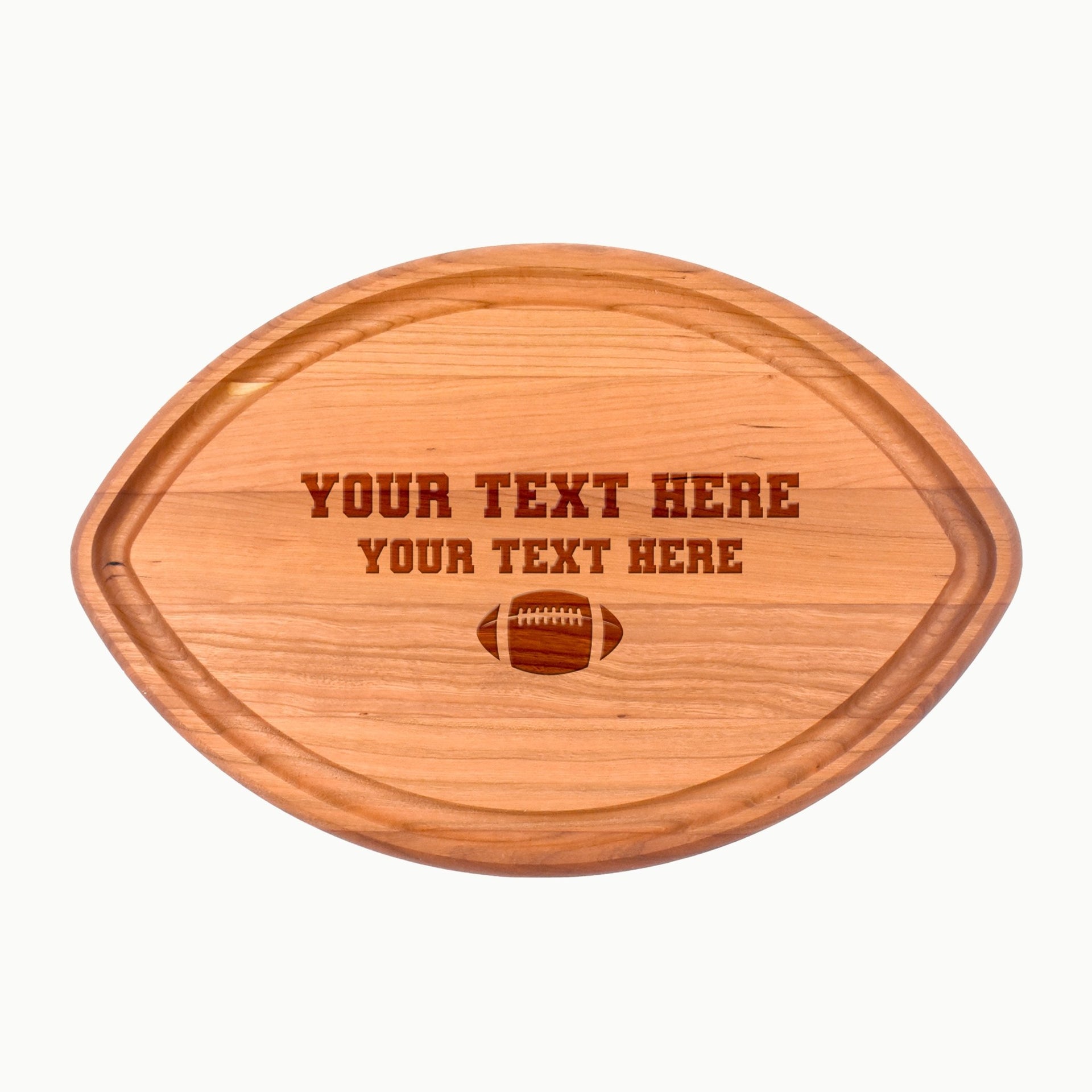 Custom Football Cutting Board / Serving Board with Your Text - Mod Peach