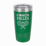 Custom Tennis Coach Tumbler with Name - 20 oz - Mod Peach