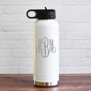 personalized water bottle script monogram