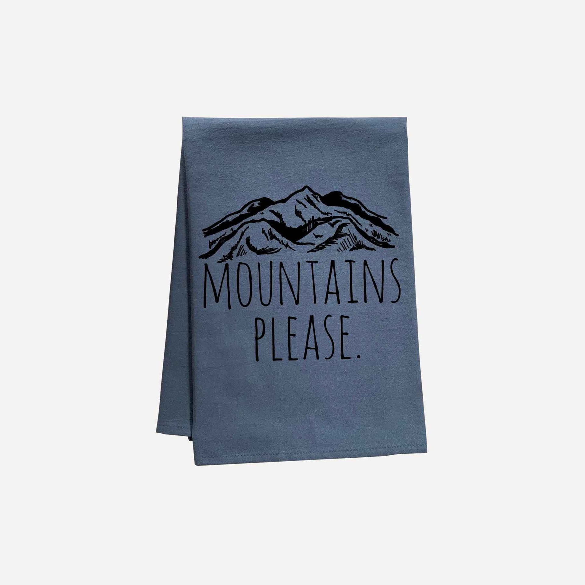 Mountains Please Kitchen Towel by Moonlight Makers - Mod Peach