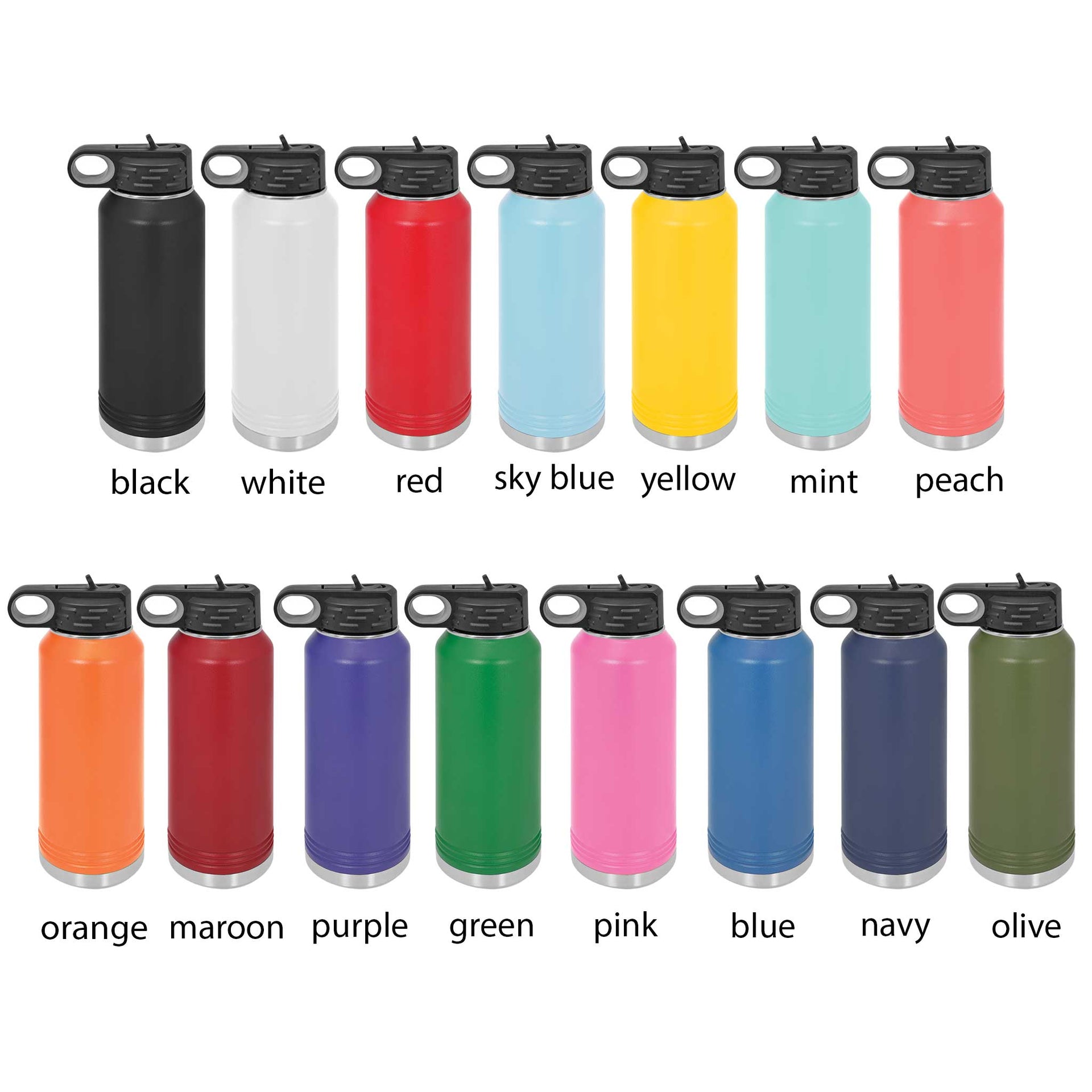 water bottle color chart - Mod Peachh
