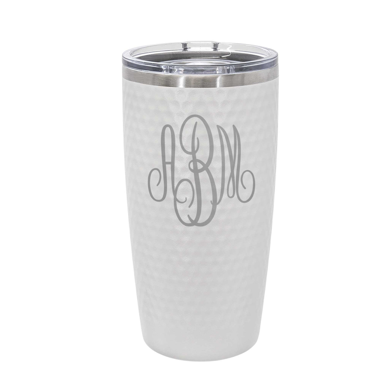 Personalized Golf Theme Steel Tumbler with Monogram - Mod Peach