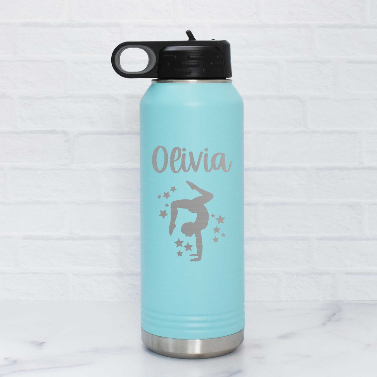 personalized gymnastics water bottle