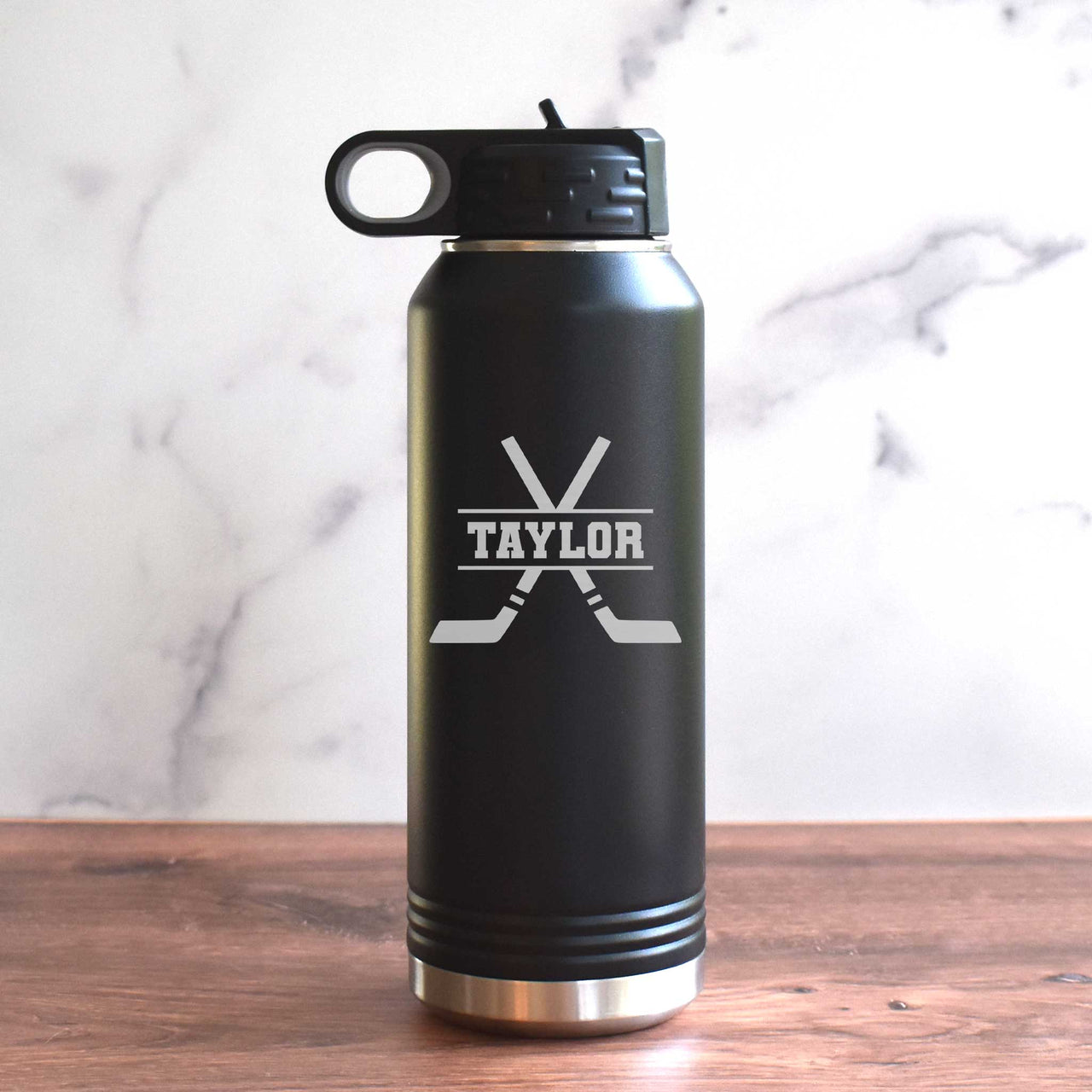 hockey water bottle with name