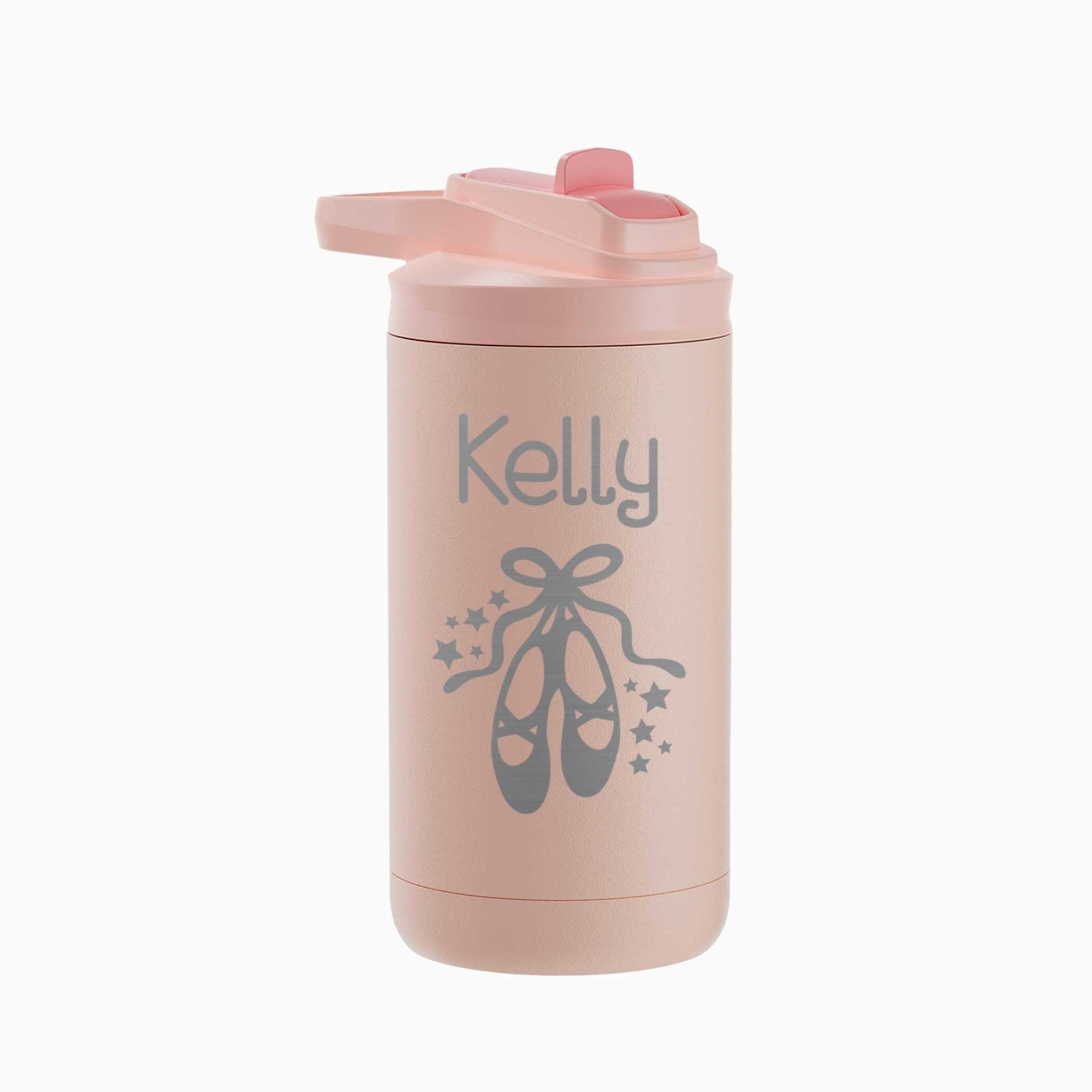 Personalized Kids Water Bottle 12 oz - Ballet and Dance - Mod Peach