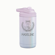 Personalized Kids Water Bottle 12 oz - Woodland Fox - Mod Peach