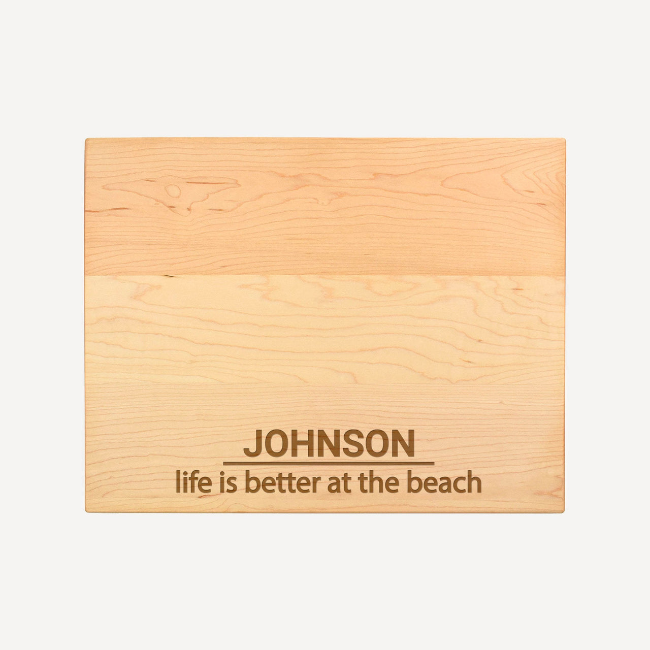 Personalized Maple Cutting Board - Life is Better at the Beach - Mod Peach