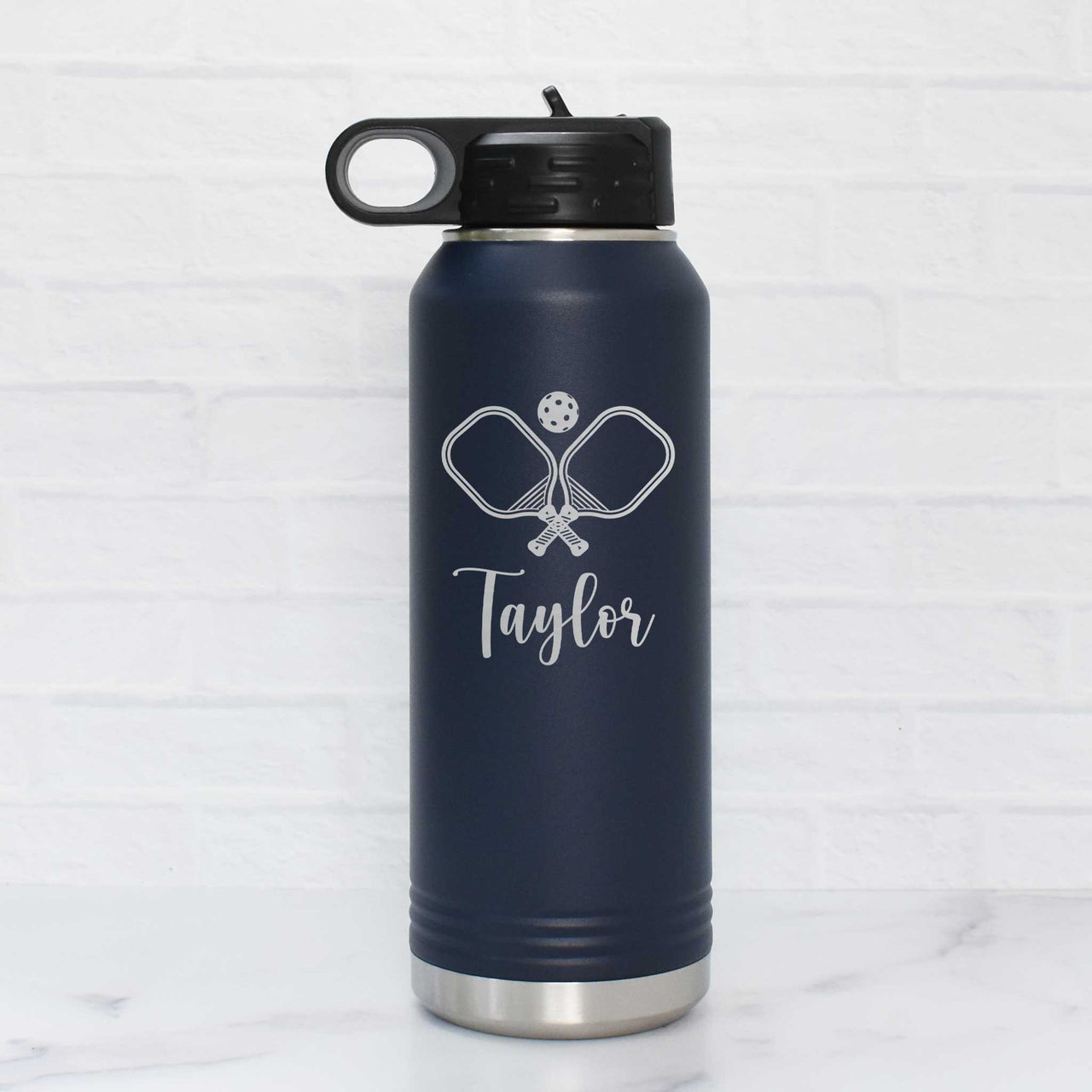personalized pickleball water bottle with name