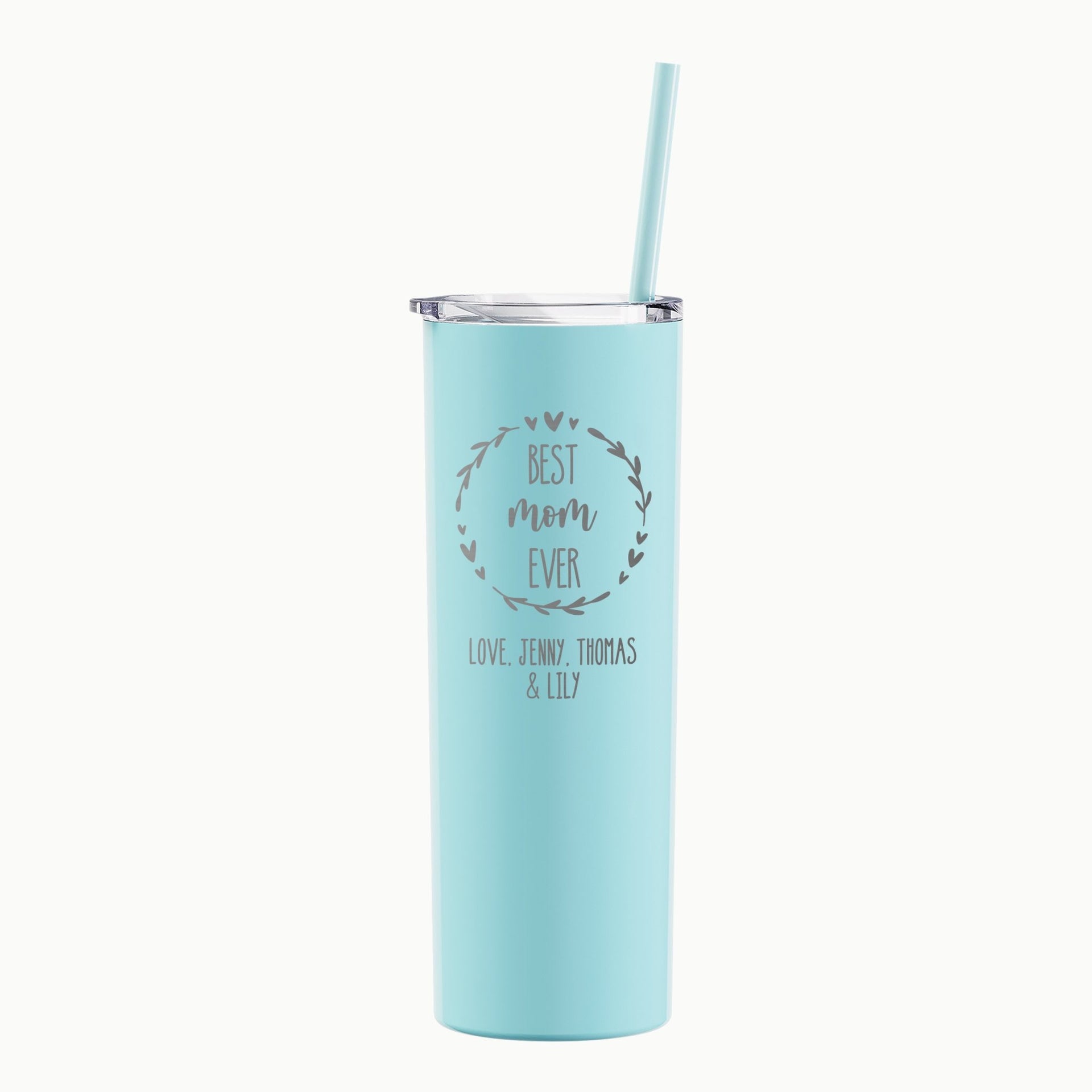 Personalized Skinny Steel Tumbler - Best Mom Ever - Mod Peach