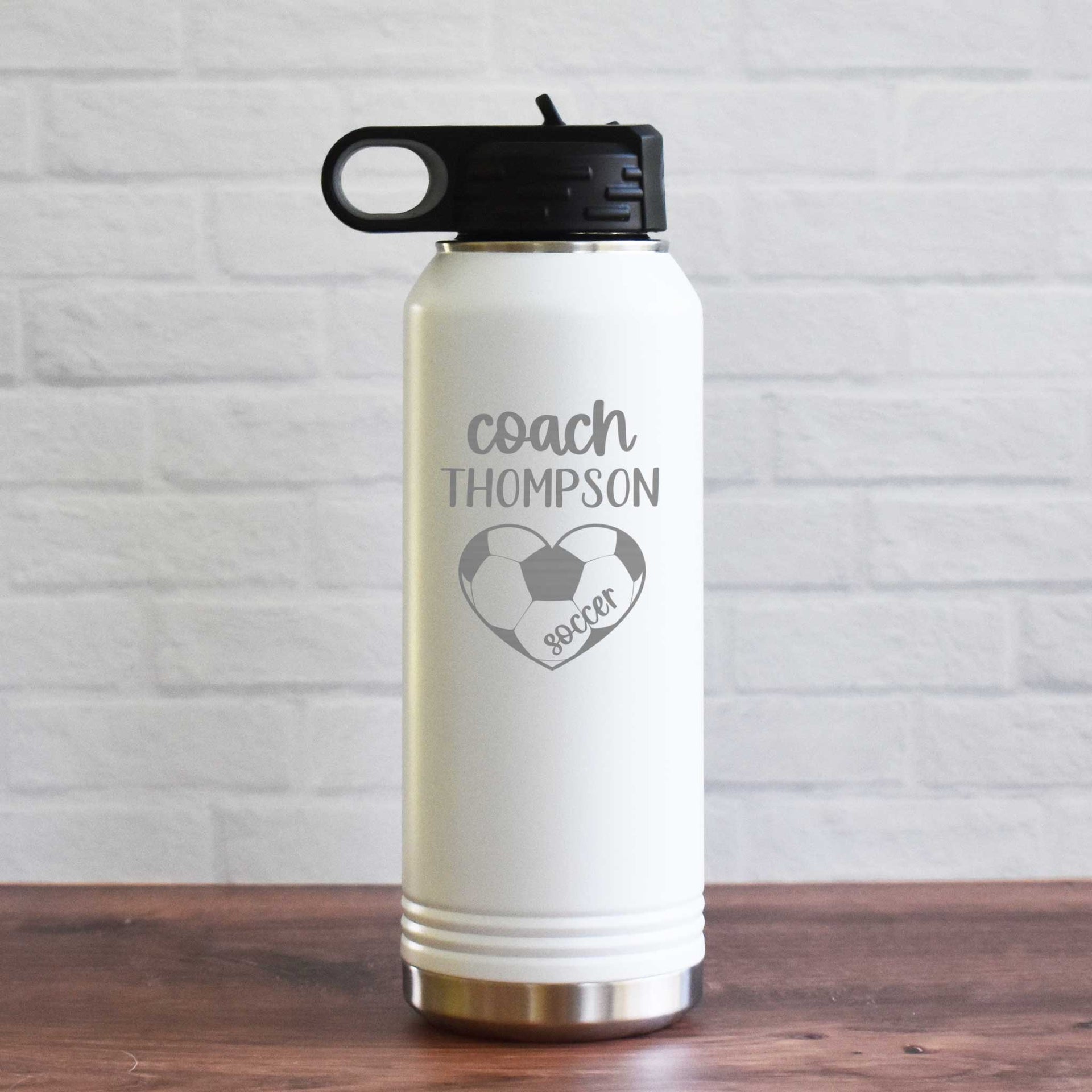 soccer coach water bottle personalized
