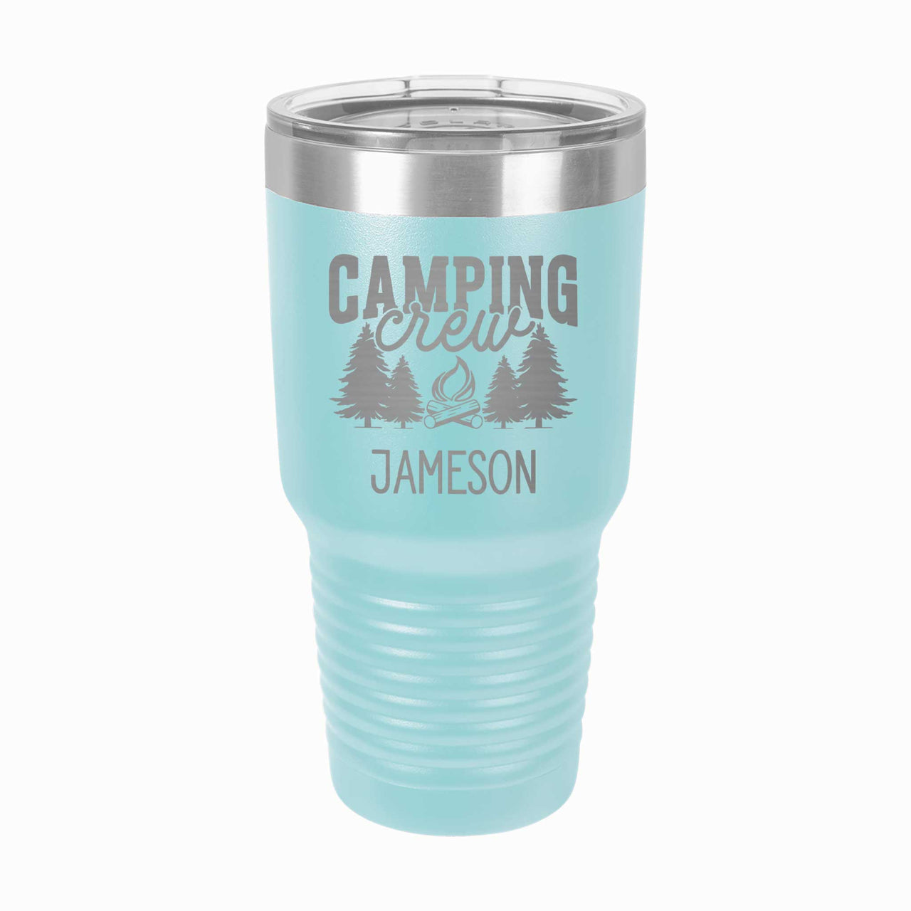 Personalized Steel Tumbler - Camping Crew - Mod Peach