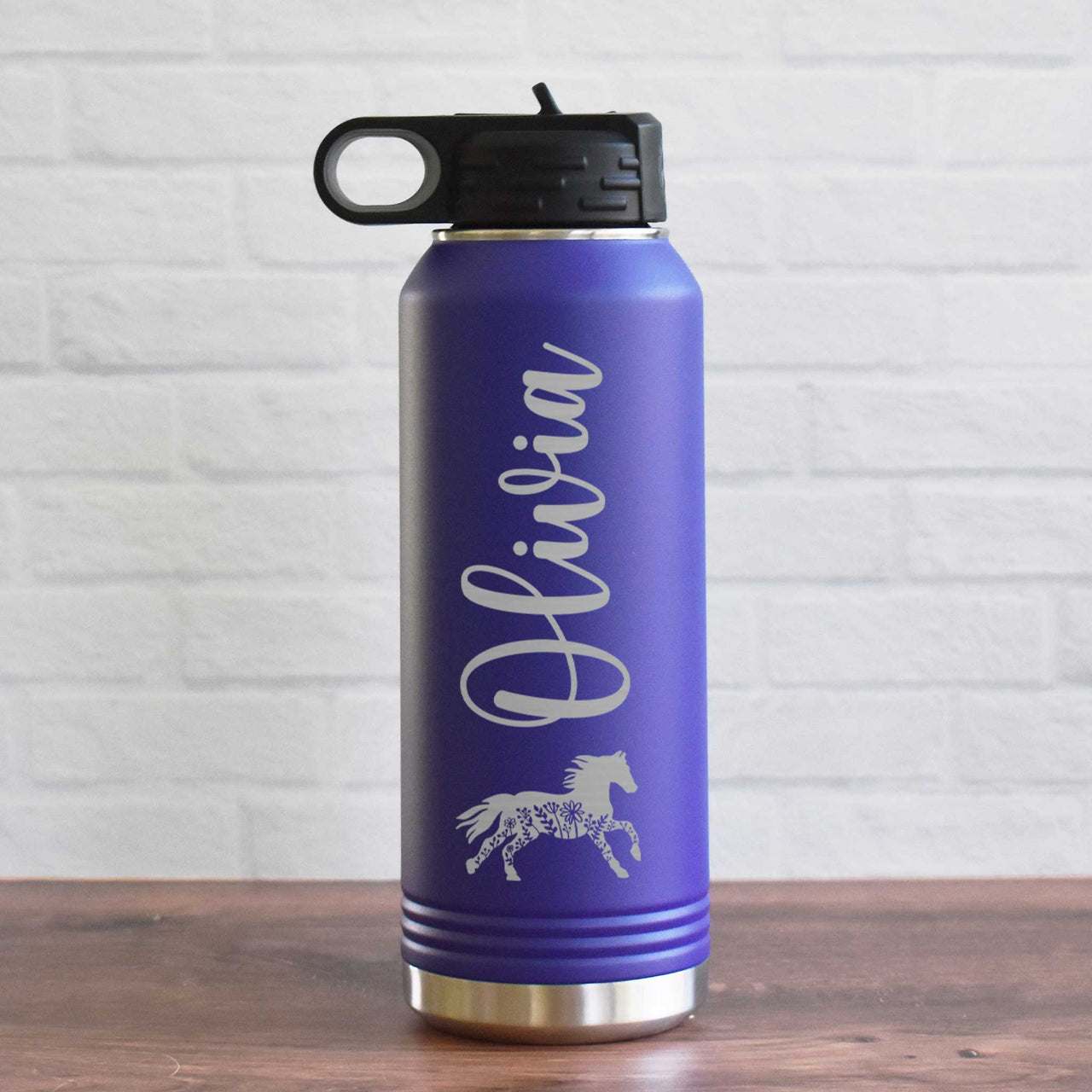 personalized water bottle horse theme
