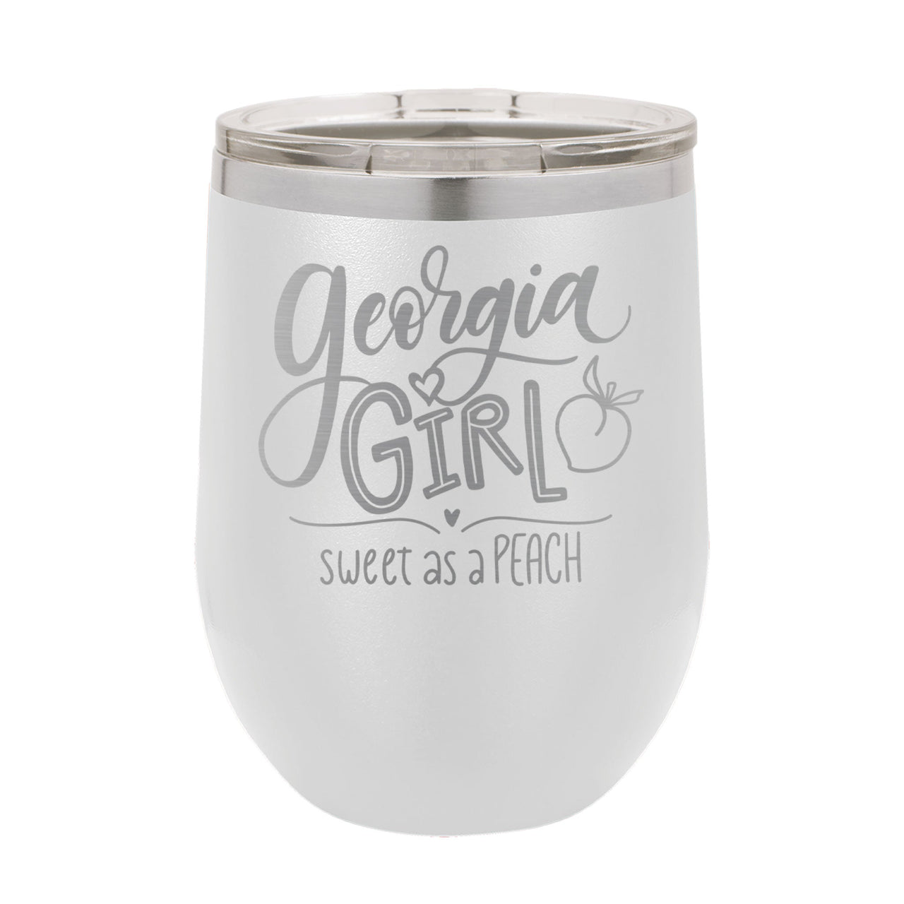 Personalized Wine Tumbler - Georgia Girl - Mod Peach