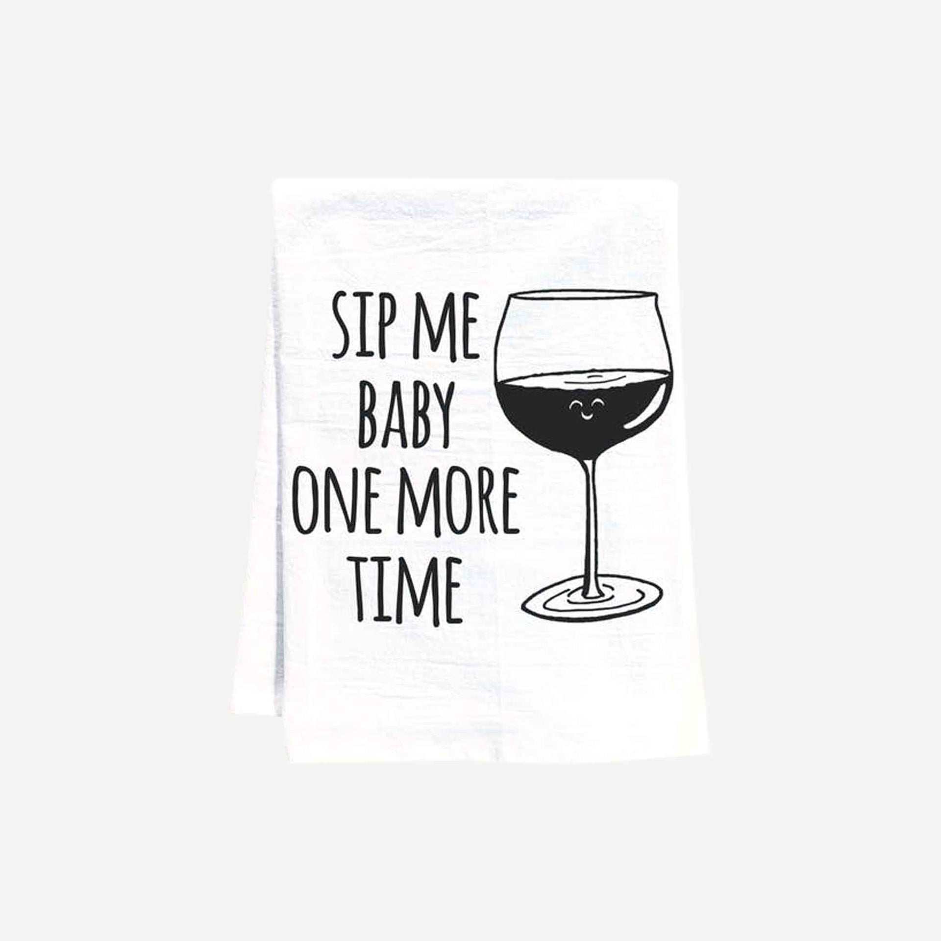 Sip Me Baby One More Time Kitchen Towel by Moonlight Makers - Mod Peach